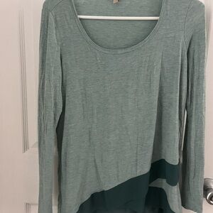 Bordeaux Sage and Teal Long Sleeve Top